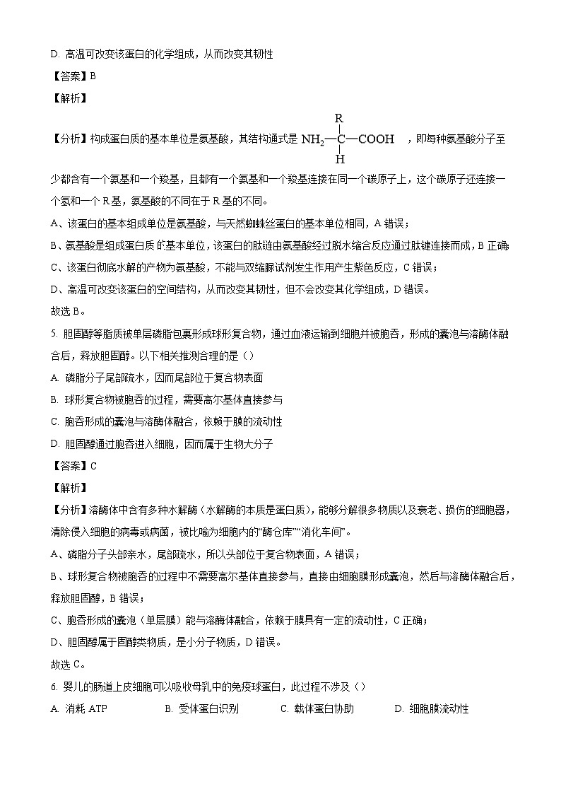 福建省莆田市涵江区莆田锦江中学2024-2025学年高三上学期10月月考生物试题（解析版）第3页