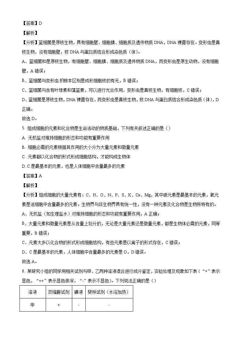 江西省赣州市章贡区赣州中学2024-2025学年高一上学期第一次月考生物试题（解析版）第3页
