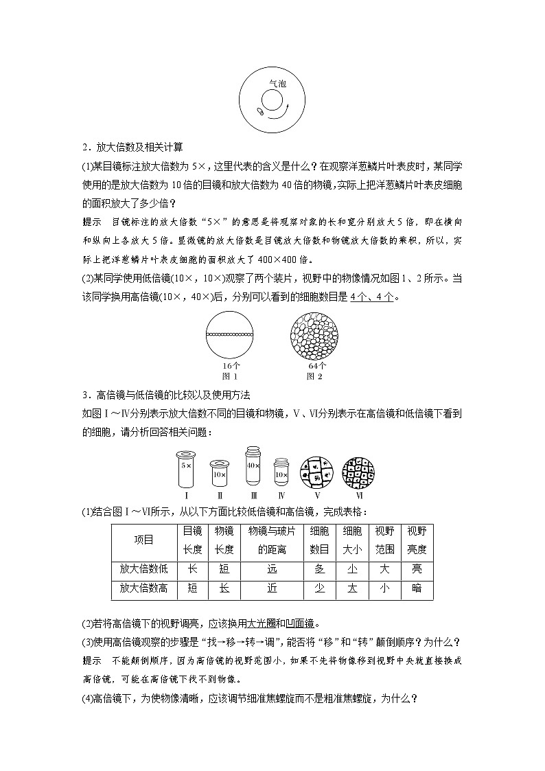 高中生物新教材同步必修第一册课件+讲义 第1章　第2节　第1课时　观察细胞03