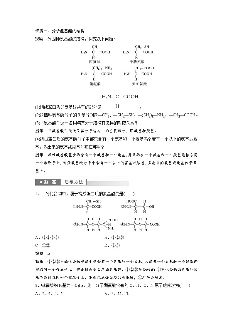 第2章　第4节　蛋白质是生命活动的主要承担者（教师版）第3页