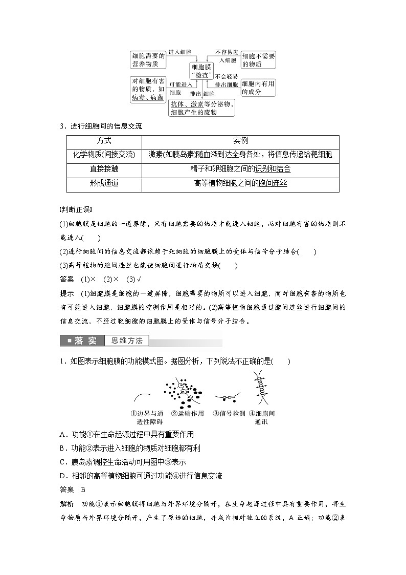 第3章　第1节　细胞膜的结构和功能（教师版）第2页