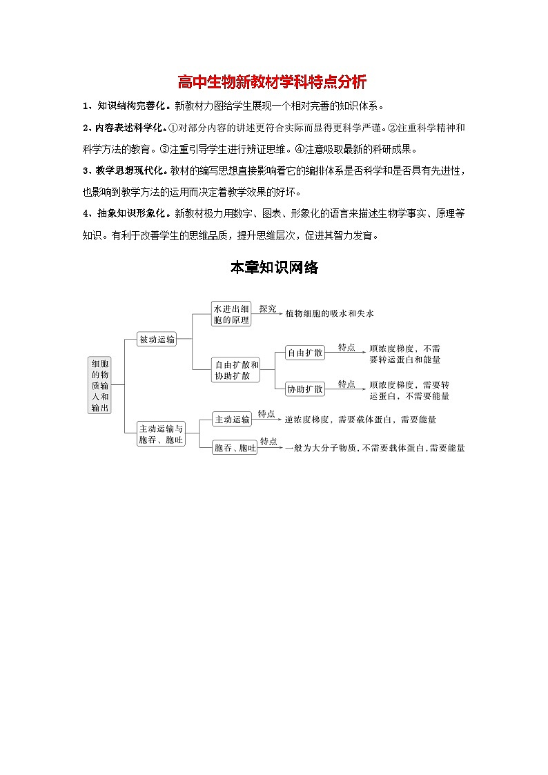 高中生物新教材同步必修第一册课件+讲义 第4章　本章知识网络01