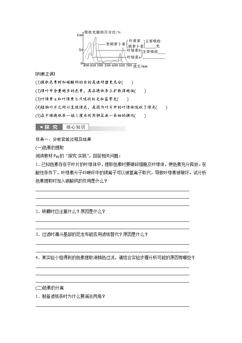第5章　第4节　第1课时　捕获光能的色素和结构（学生版）第3页