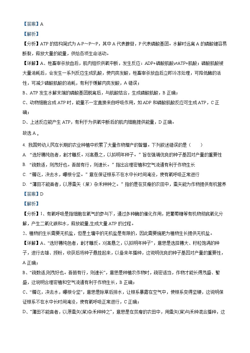 湖北省腾云联盟2025届高三上学期10月联考（一模）生物试题（Word版附解析）03