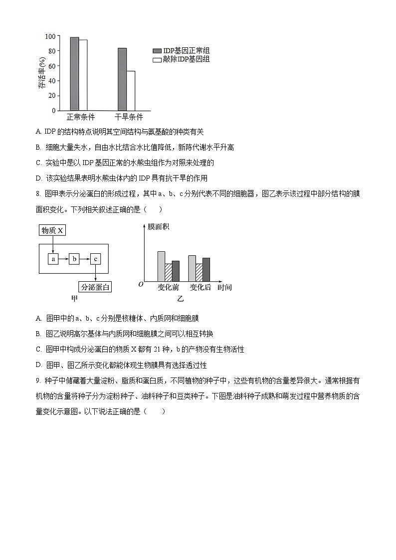 湖南省长沙市师大附中2023-2024学年高一上学期期中考试生物试题（Word版附解析）03