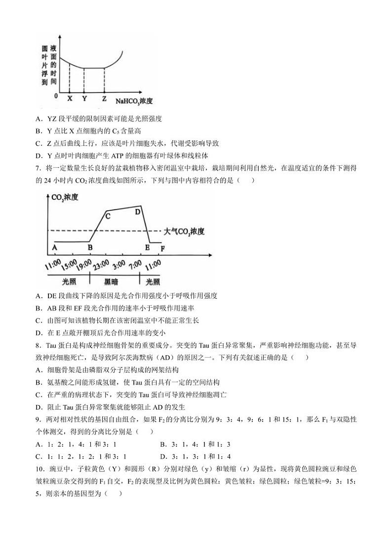 [生物]辽宁省重点高中沈阳市郊联体2024～2025学年高三上学期10月月考试题(有答案)03