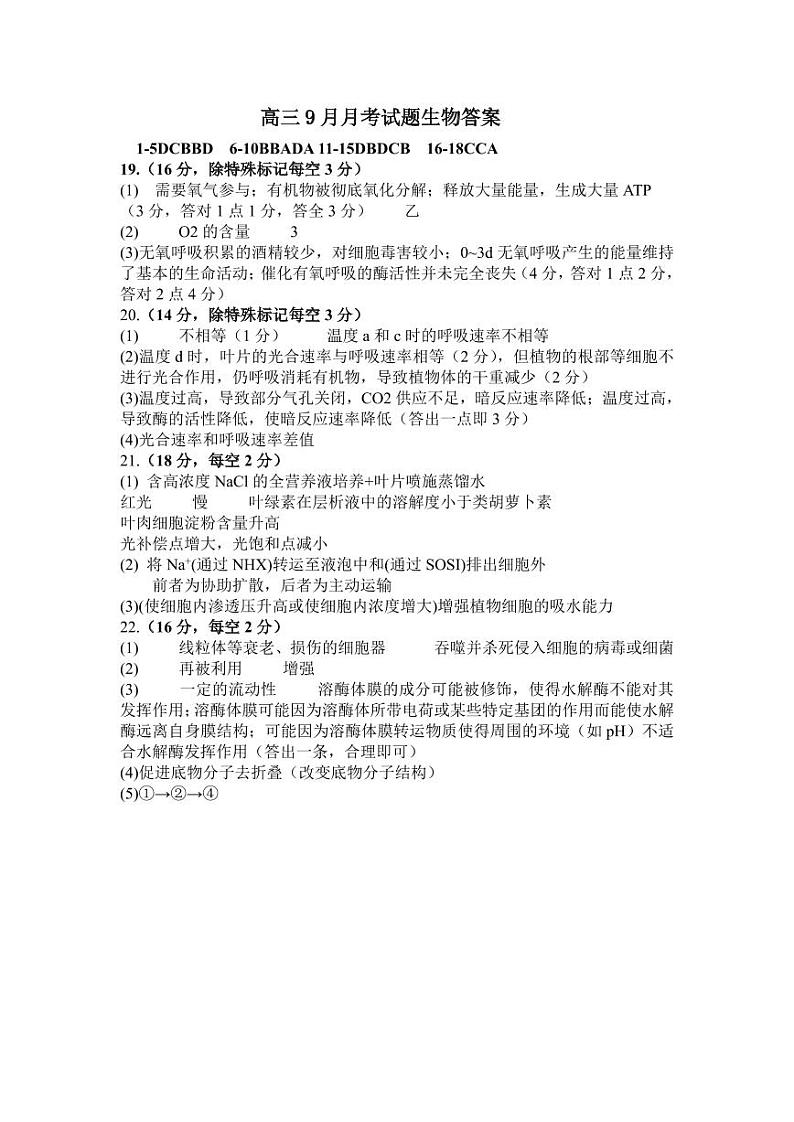 湖北省宜城市2024-2025学年高三上学期9月月考试卷生物（含答案）01