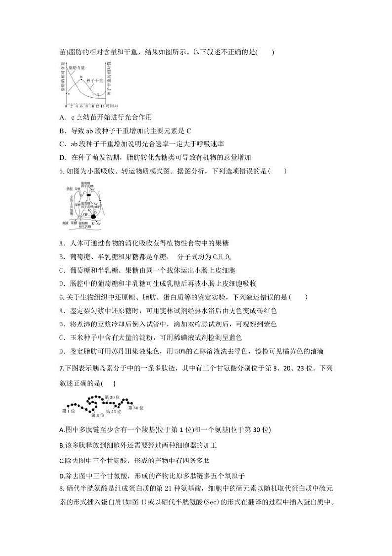 [生物]陕西省西安市西安市部分学校联考2024～2025学年高一上学期10月月考学试题(有答案)02