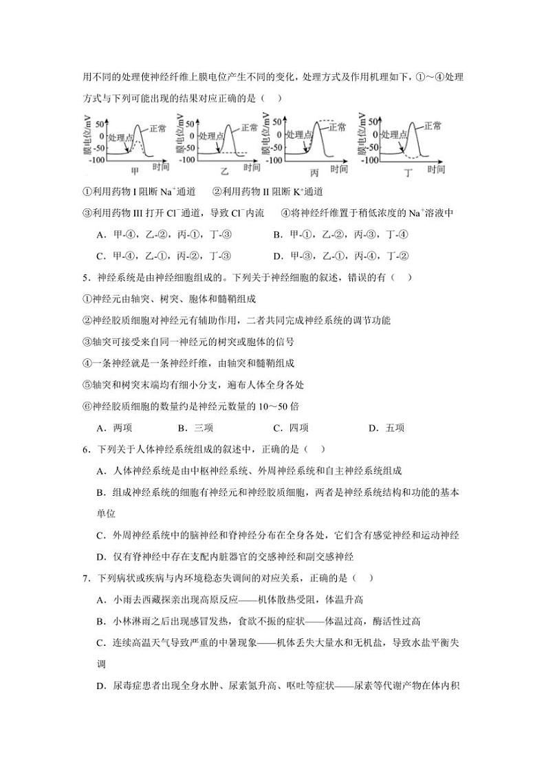 [生物]安徽省合肥市合肥经济技术开发区合肥一六八中学2024～2025学年高二上学期10月月考学试题(有答案)第2页