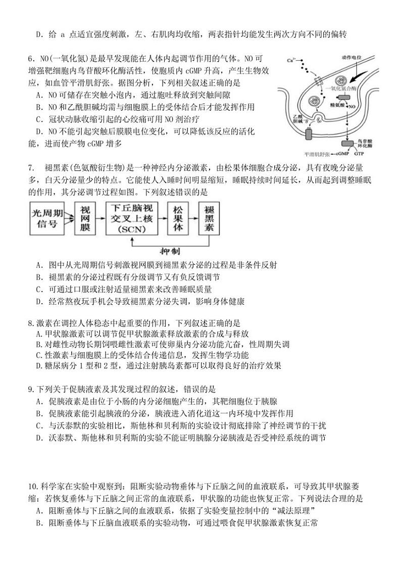 [生物]江西省南昌市东湖区南昌市第二中学2024～2025学年高二上学期10月月考学试题(有答案)02