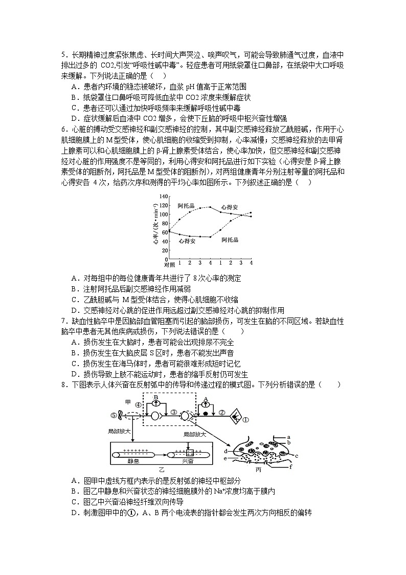 武汉市汉阳一中、江夏一中2024—2025学年度上学期10月联考高二 生物试卷第2页