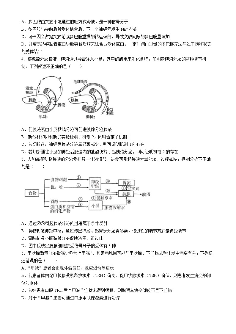 云南省大理白族自治州祥华集团联考2024-2025学年高二上学期10月月考生物试题(无答案)第2页
