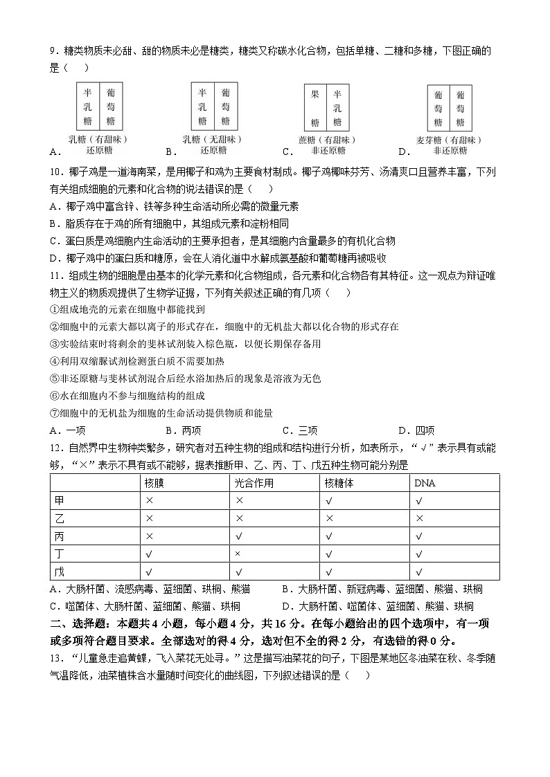湖南省名校教育联合体2024-2025学年高一上学期10月月考生物试题第3页