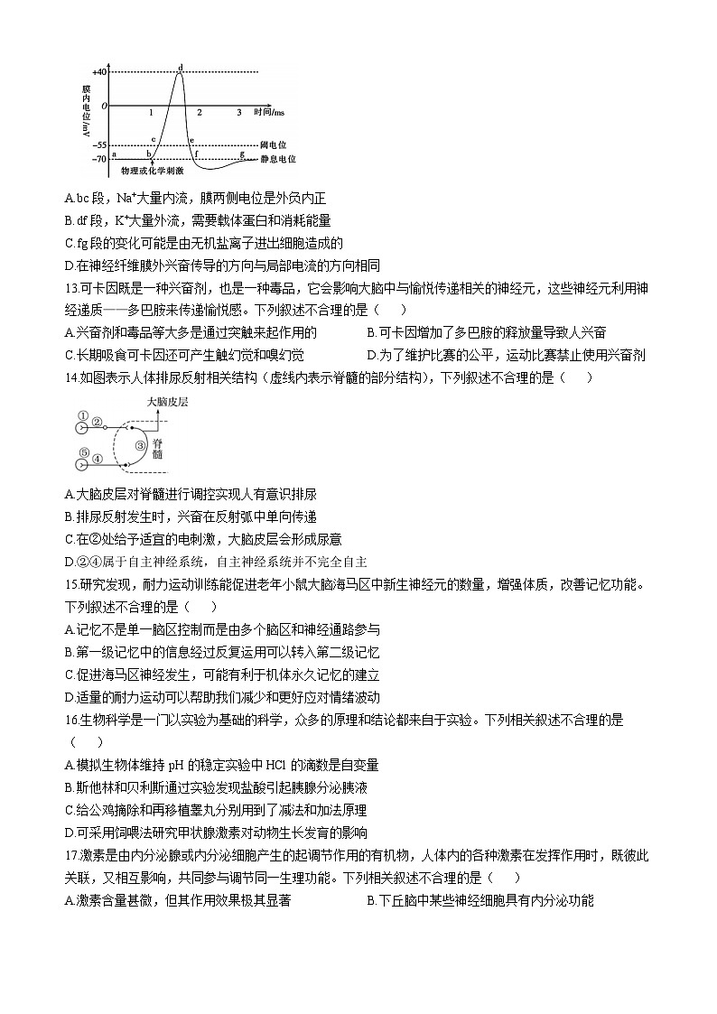 贵州省遵义市遵义市南白中学2024-2025学年高二上学期10月月考生物试题03