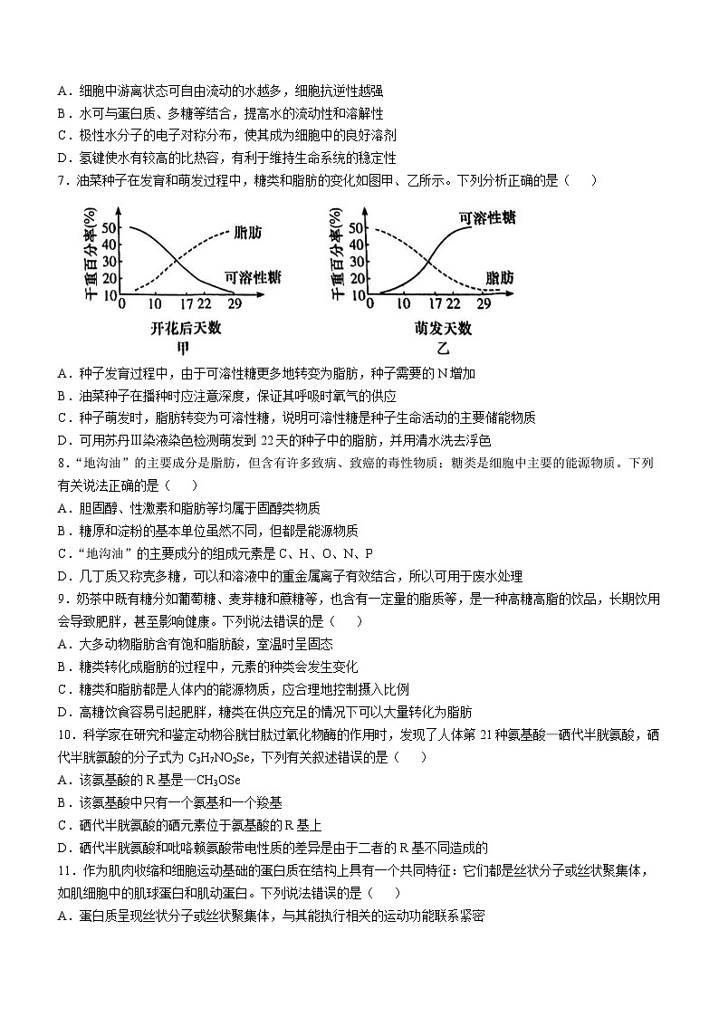 湖南省长沙市长沙市第一中学2024-2025学年高一上学期第一次月考试卷生物02