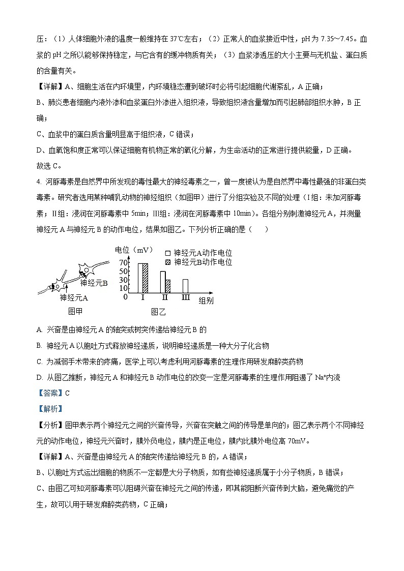 四川省成都市锦江区成都市盐道街中学2024-2025学年高二上学期10月月考生物试题 Word版含解析第3页