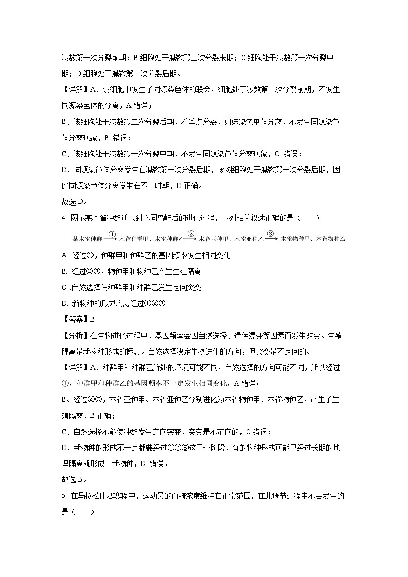 [生物]福建省漳州市2024-2025学年高三上学期第一次教学质量检测月考(解析版)03