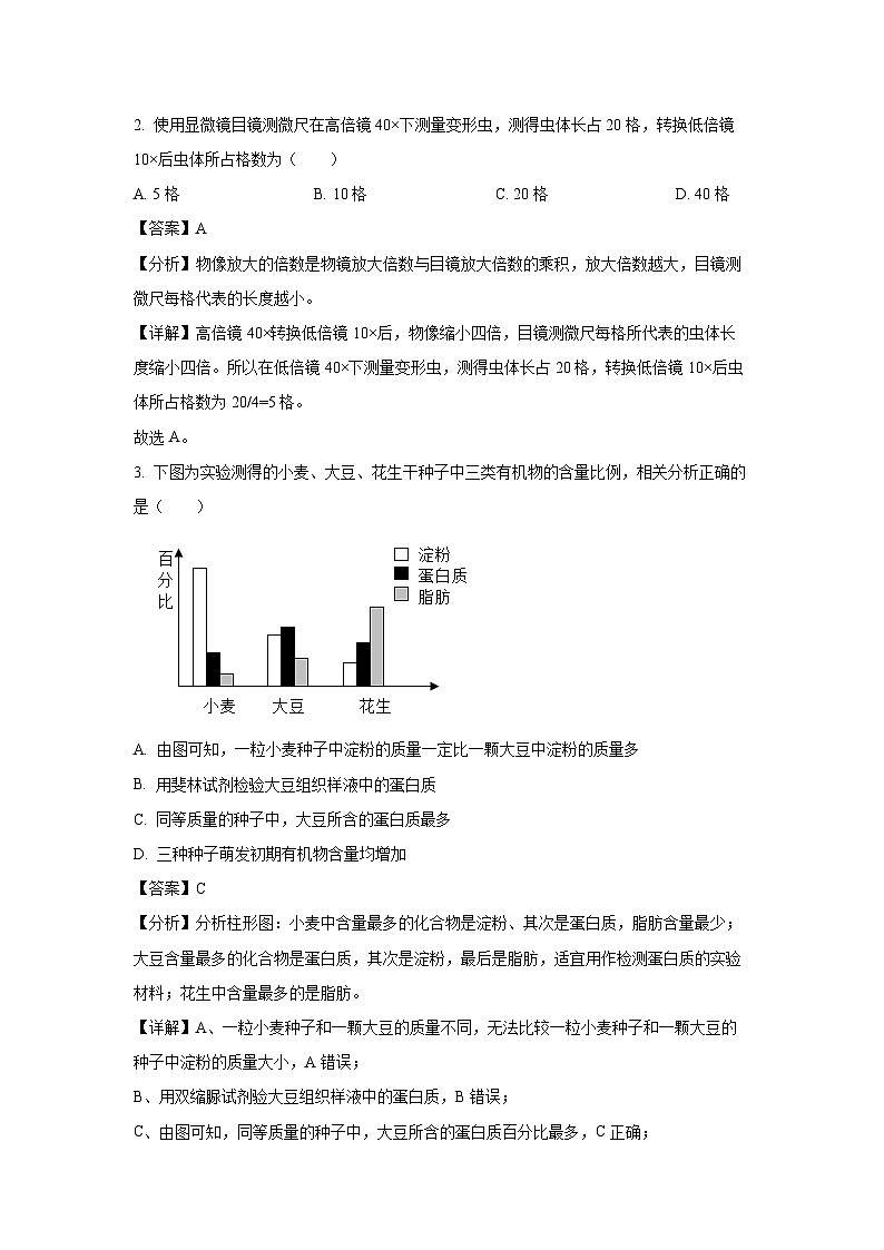 [生物]江苏省苏州市2024_2025学年高一上学期9月学情调研考试(解析版)第2页