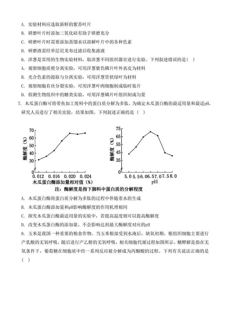 [生物]河北省部分学校2024～2025学年高三上学期第二次质检学月考试题(有答案)02