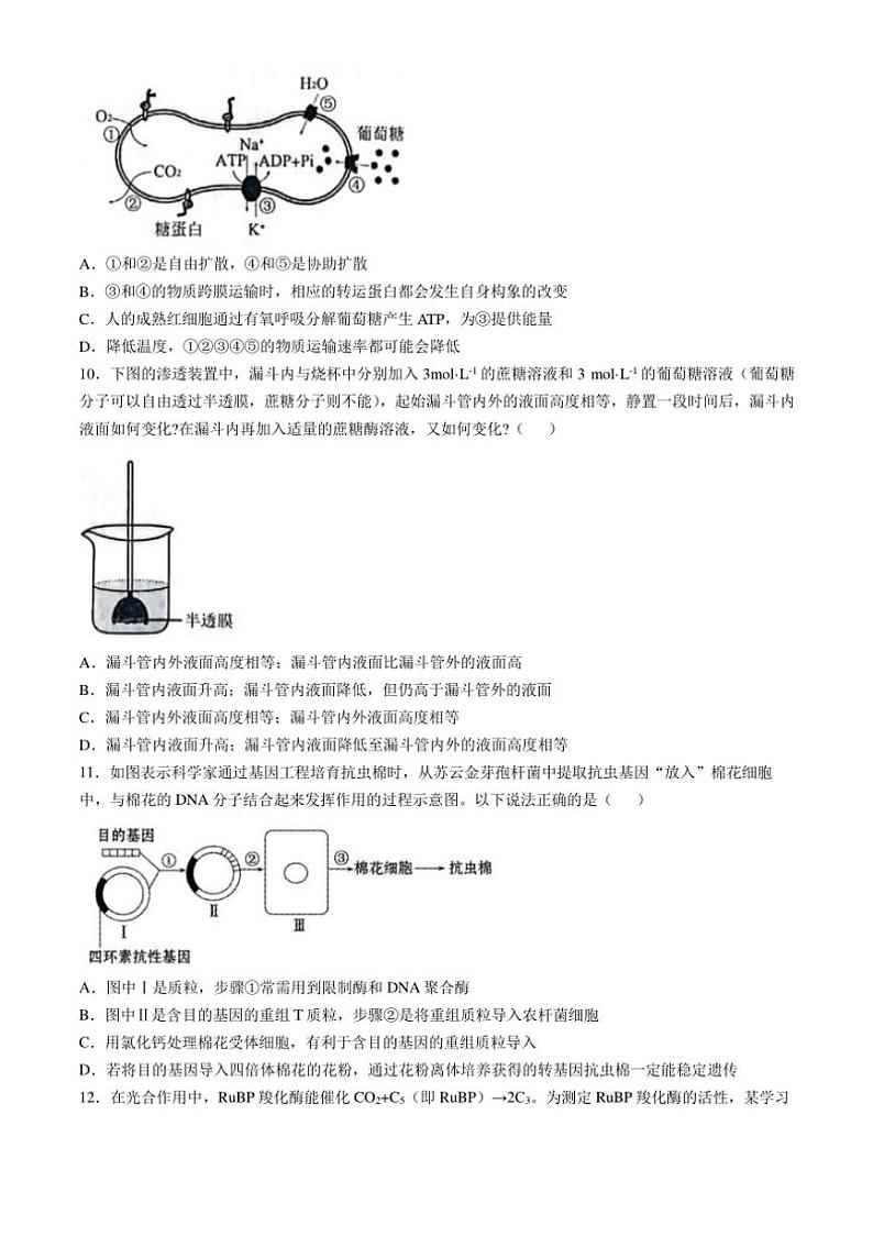 [生物]辽宁省葫芦岛市长江卫生中等职业技术学校2024—2025学年度(上)高三上学期九月考试学月考试题(普高班)(有答案)第3页
