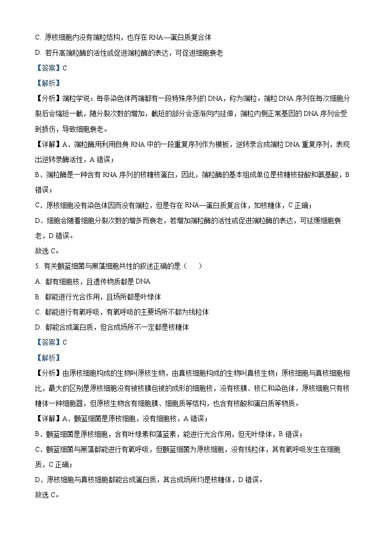辽宁省大连市滨城高中联盟2024-2025学年高三上学期期中考试生物答案第3页