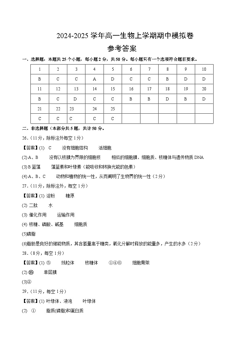 （人教版2019，第1_4章）01（参考答案）（人教版2019）第1页