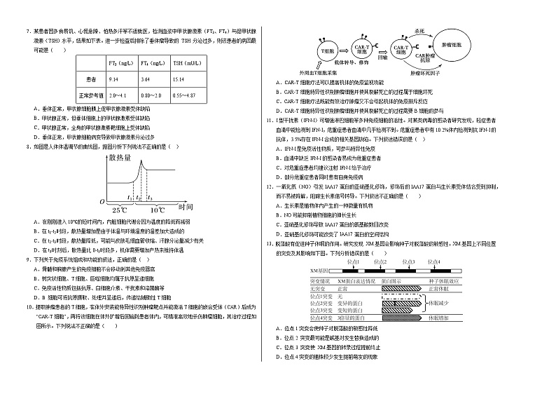2024-2025学年高二上学期期中模拟考试生物（北京专用，第1~5章）试卷（Word版附解析）02
