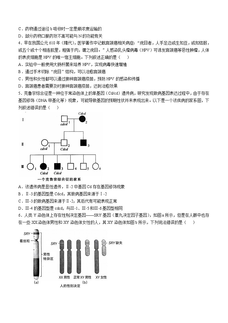 2025届广东省惠州市高考二模生物试题(无答案)第2页