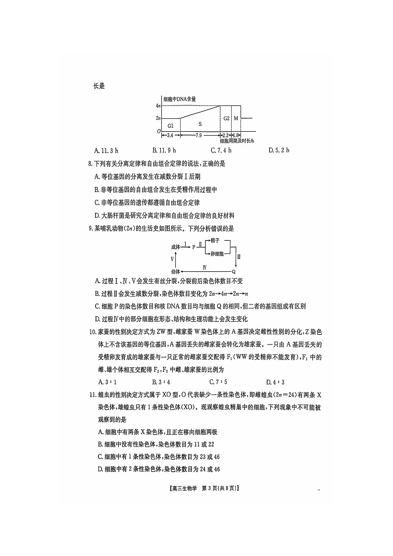 江西省部分学校2024-2025学年高三上学期10月联考生物试卷03