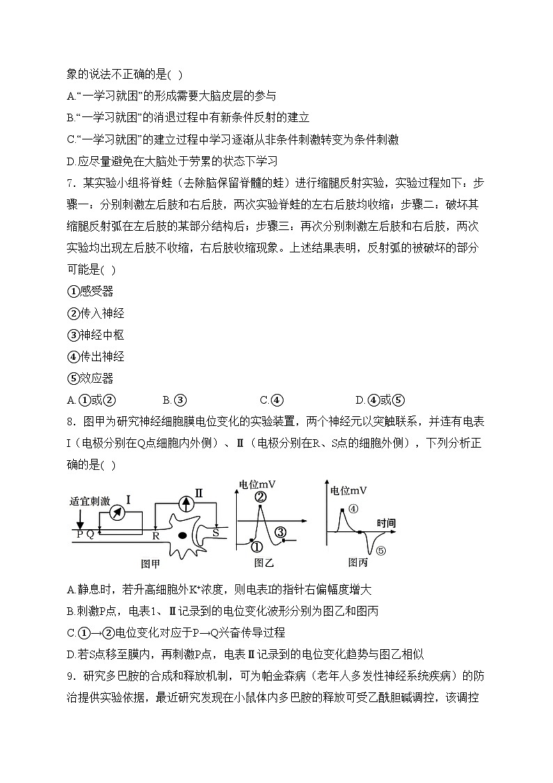 山东省泰安市宁阳县第一中学2024-2025学年高二上学期10月月考生物试卷(含答案)第3页