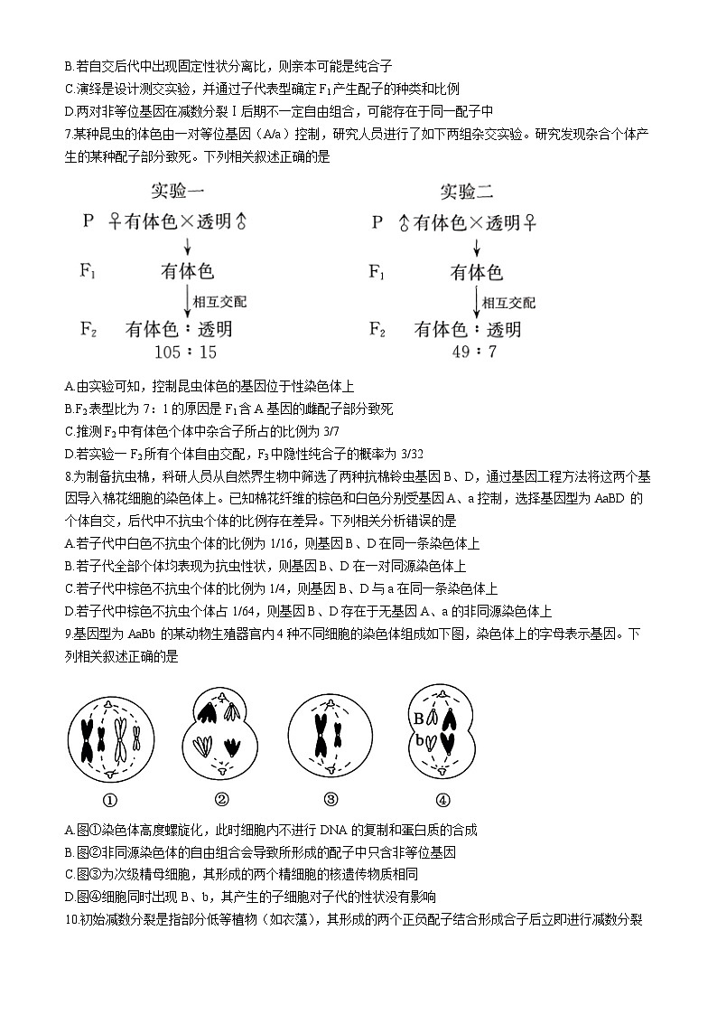 河南省许平汝名校2024-2025学年高三上学期10月期中考试生物试题第2页
