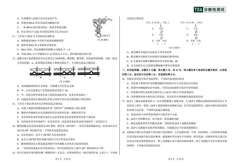 2024年9月诊断性测试生物试卷第2页