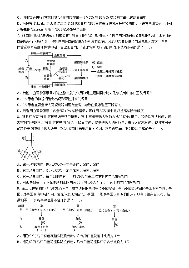 重庆市沙坪坝区重庆市第八中学校2024-2025学年高三上学期10月月考生物试题第3页