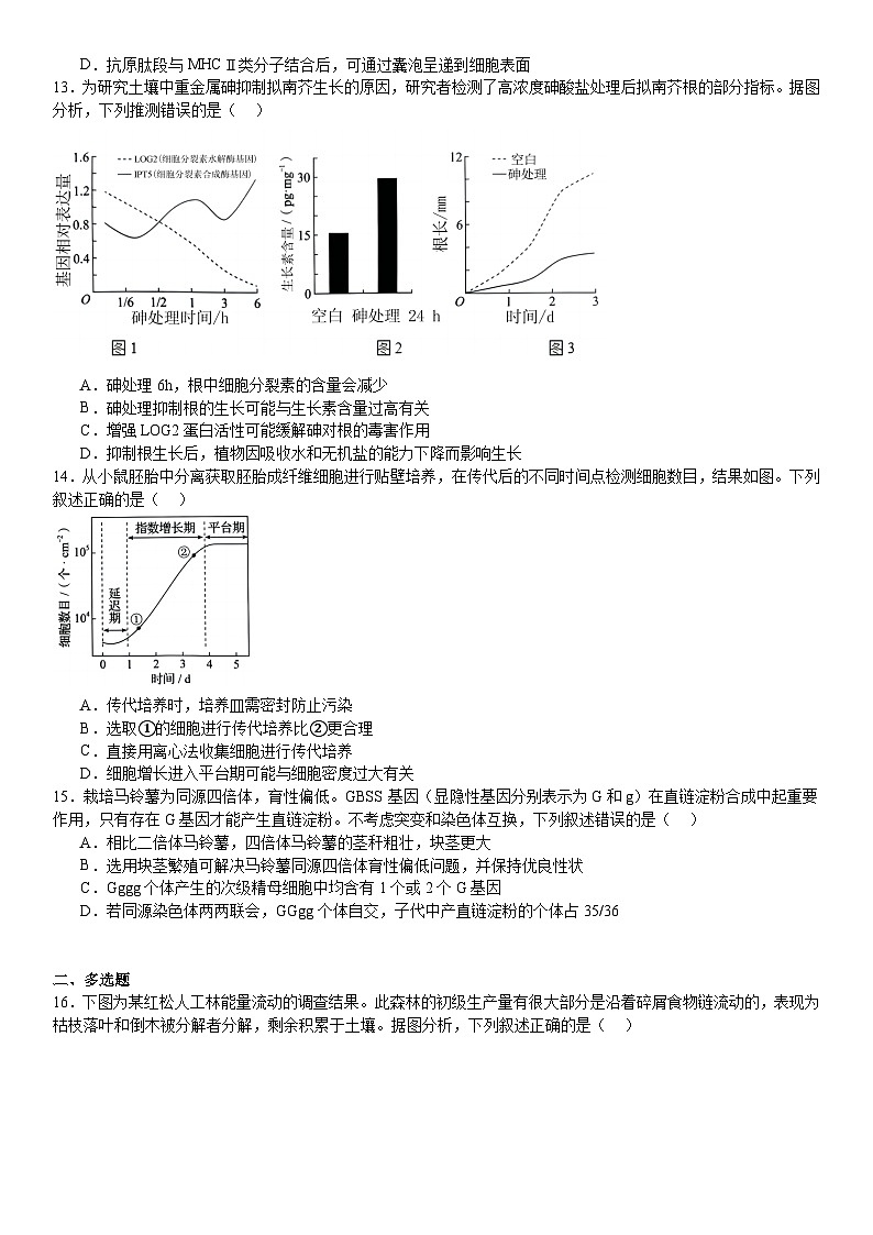 辽宁2024年高考生物模拟试卷附答案第3页
