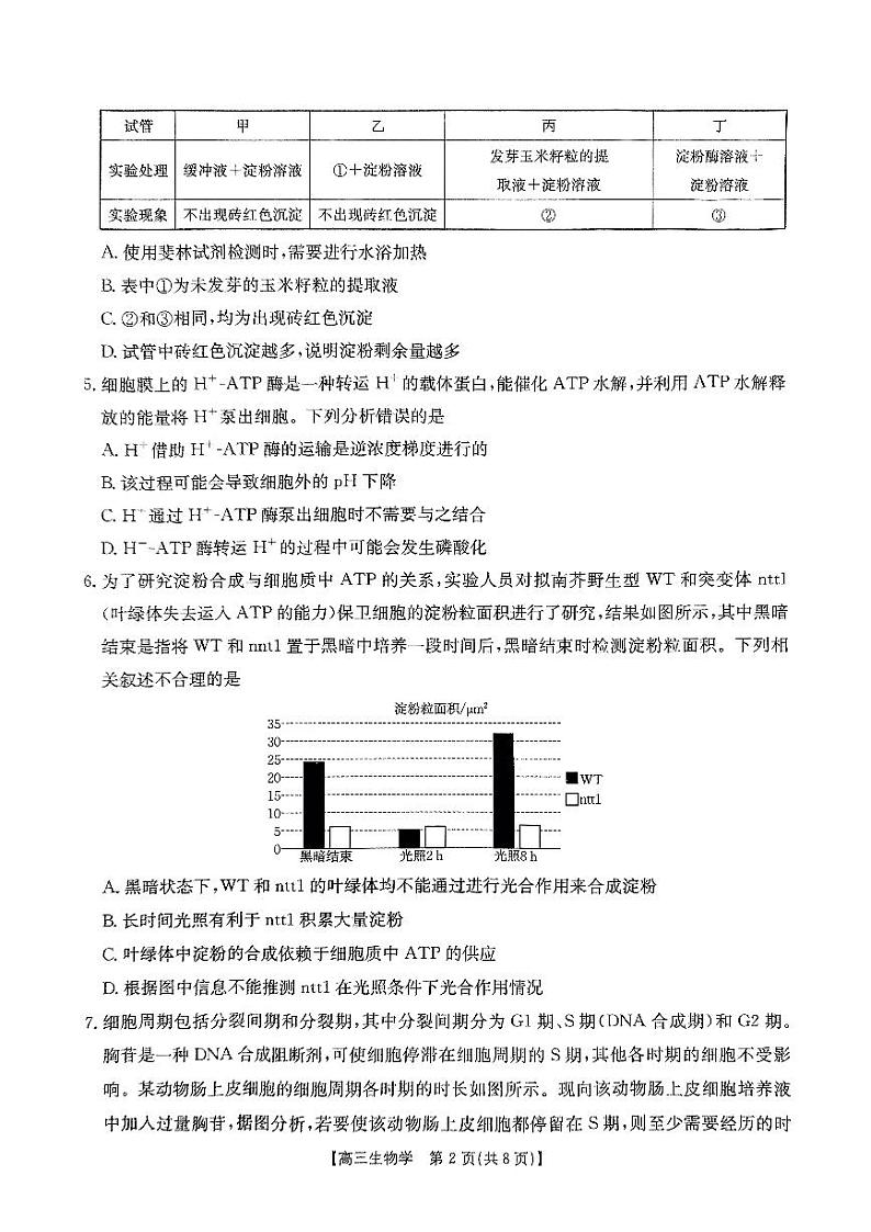 江西省部分学校2024-2025学年高三上学期10月联考生物试卷（PDF版附解析）第2页