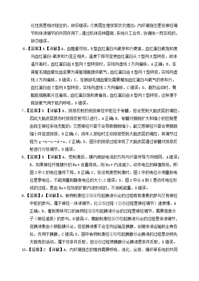 2024 年秋“宜昌一中、荆州中学”高二十月联考生物试卷选择题详答第2页