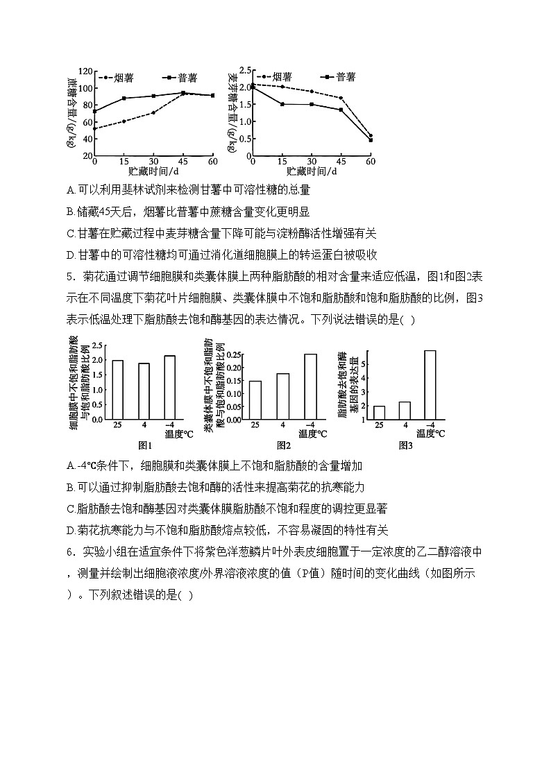 山东省日照市2025届高三上学期开学考试生物试卷(含答案)02