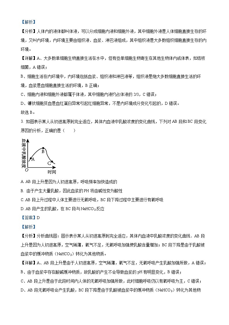 精品解析：黑龙江省绥化市2024-2025学年高二上学期期中考试生物试题（解析版）第2页