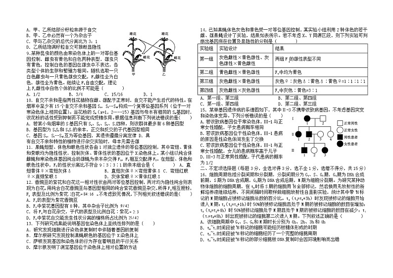 山东省郓城第一中学2024-2025学年高三上学期10月定时检测生物试题第2页