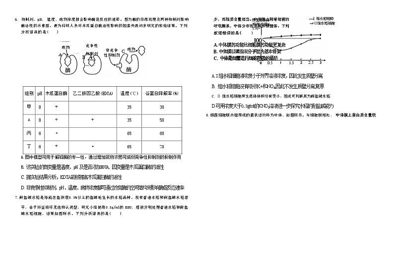 【百强校】【安徽卷】安徽省六安第一中学2024-2025学年高三上学期9月月考 生物试卷+答案第3页