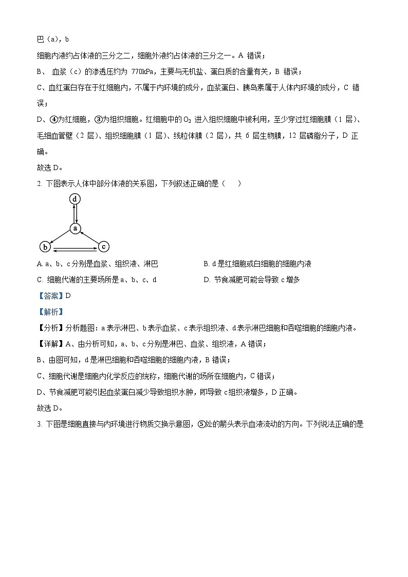 四川省南充市嘉陵第一中学2024-2025学年高二上学期10月月考生物试题 Word版含解析第2页
