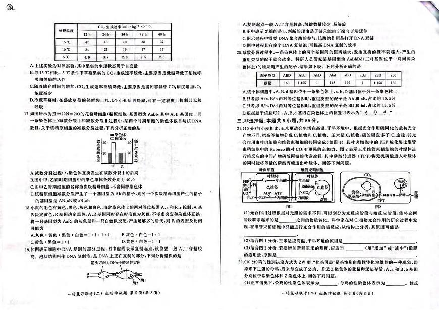 百师联盟2025届高三上学期10月月考生物试卷第3页