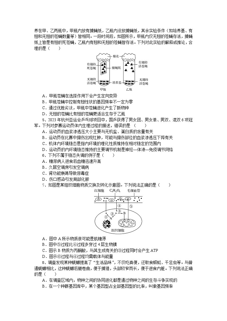 湖北省随州市广水市广水市第二高级中学2024-2025学年高二上学期10月月考生物试题第2页