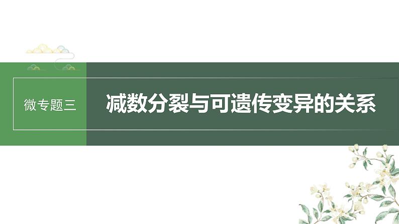 （新人教版）高考生物一轮复习讲义课件 第四单元　微专题三　减数分裂与可遗传变异的关系（含解析）01