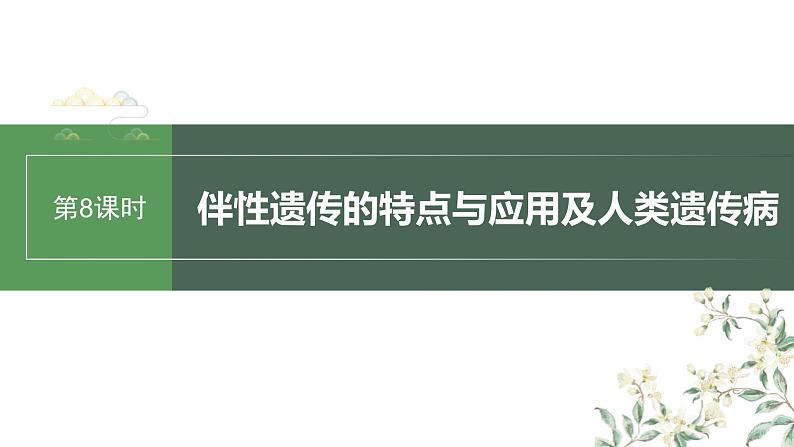 （新人教版）高考生物一轮复习讲义课件 第5单元　第8课时　伴性遗传的特点与应用及人类遗传病（含解析）第1页