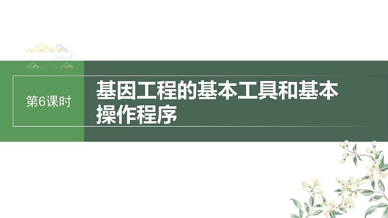 （新人教版）高考生物一轮复习讲义课件 第10单元　第6课时　基因工程的基本工具和基本操作程序（含解析）第1页