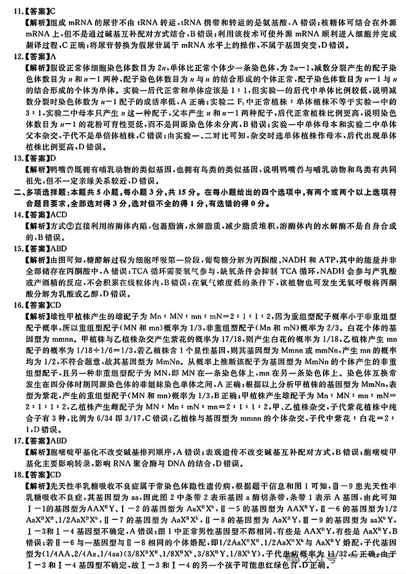 2025届高三金科新未来10月联考 生物答案第2页