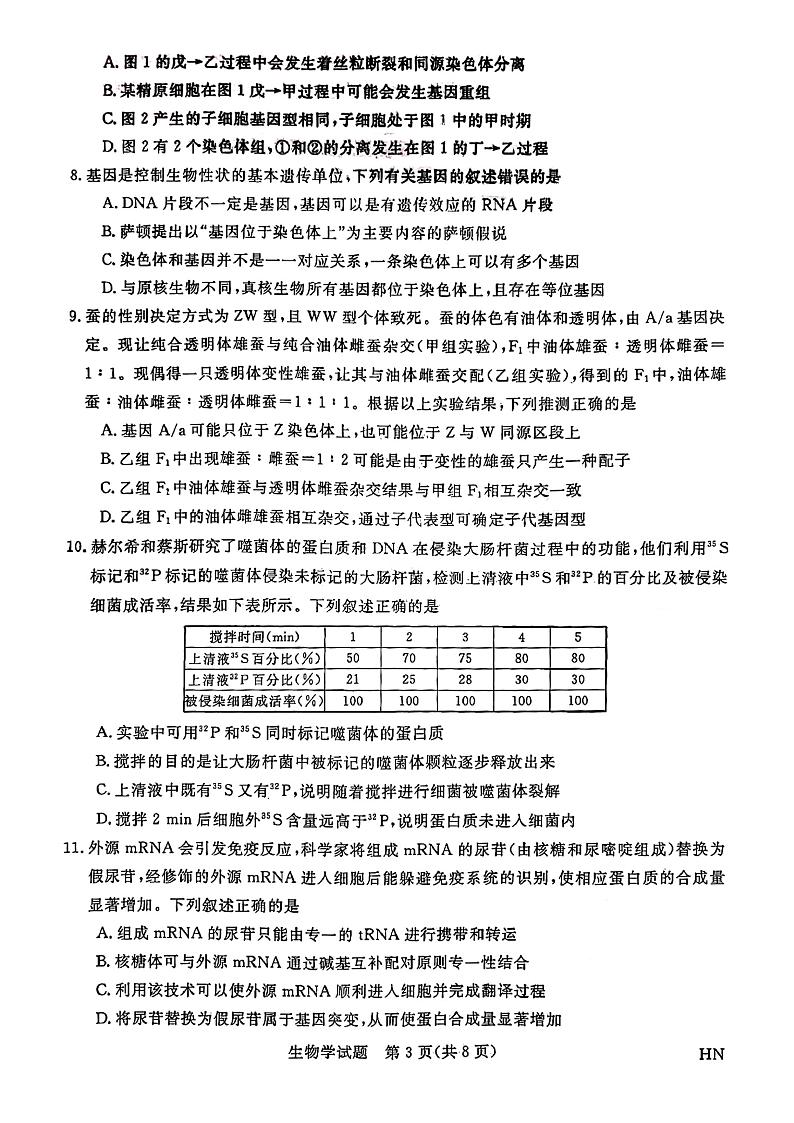 2025届高三金科新未来10月联考 生物试卷第3页