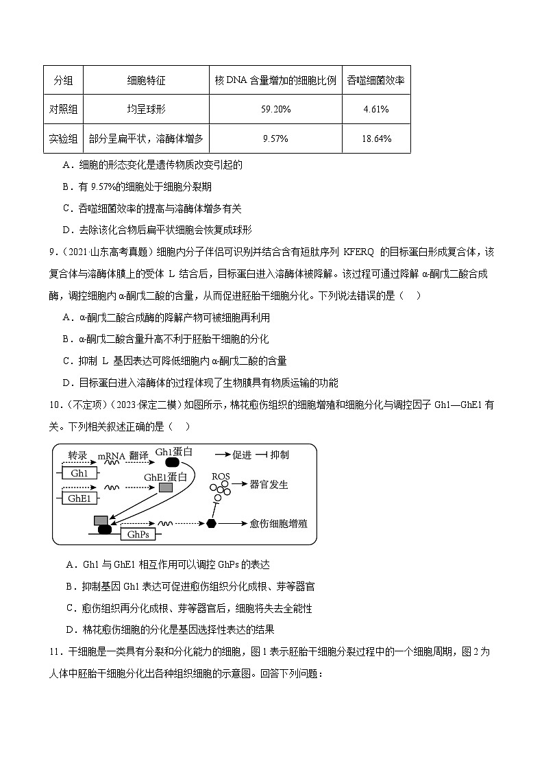 新高考生物二轮复习讲练测第06讲 细胞的分化、衰老和死亡（练习）（原卷版）第3页