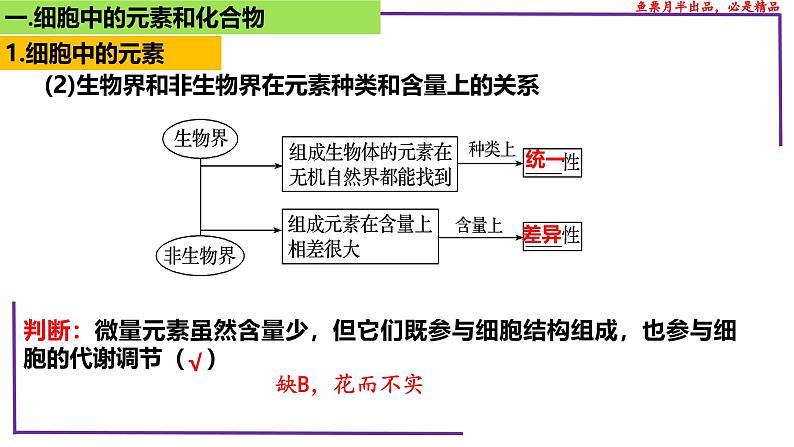 （新人教版）新高考生物一轮复习精讲课件05 元素和化合物 水 无机盐、物质检测（含答案）第6页